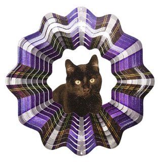 Iron Stop D451 6 Solid Black Cat Wind Spinner, 6.5 Inch  Outdoor Decor  Patio, Lawn & Garden