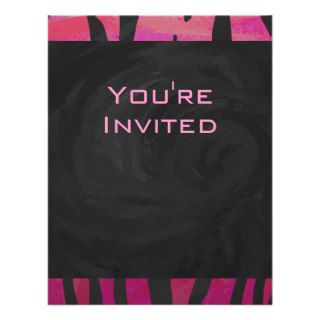 Tiger Hot Pink and Black Print Invitation