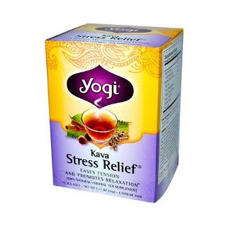 Yogi Kava Stress Relief Herbal Tea Caffeine Free   16 Bag   Case of 6 Yogi Kava Stress Relief Herba Grocery & Gourmet Food