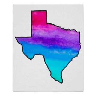 Colorful Texas Poster.
