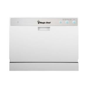 Magic Chef Countertop Dishwasher in White 6 Place Settings MCSCD6W1