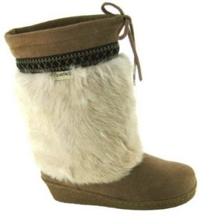 Bearpaw Womens Mukluk Suede & Rabbit Fur Boot   Style 469 Shana (5, Chestnut) Shoes