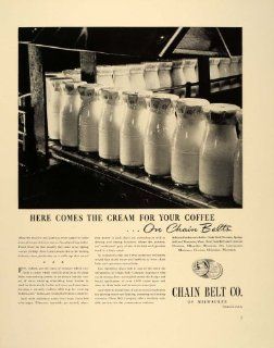 1941 Ad Chain Conveyor Belt Cream Bottles Milk Dairy   Original Print Ad  