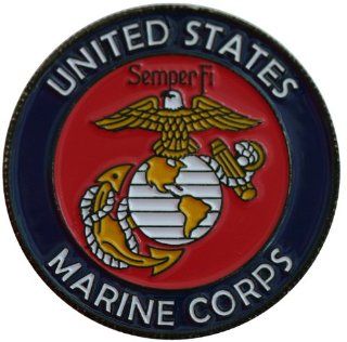Two Sided Marine Corps Challenge Coin  Golf Ball Markers  Sports & Outdoors
