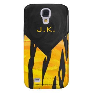 Tiger Black and Orange Print Galaxy S4 Covers