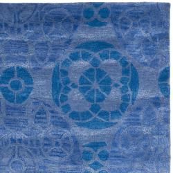 Handmade Chatham Treasures Blue New Zealand Wool Rug (5' x 8') Safavieh 5x8   6x9 Rugs