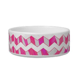 Zebra Hot Pink and White Print Cat Bowl