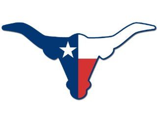 Steer Head Shaped Texas Flag Sticker Automotive