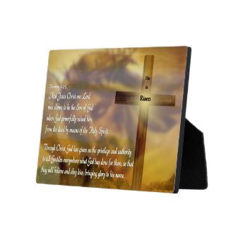 He Is Risen   Religious Easter Bible Verse Photo Plaques