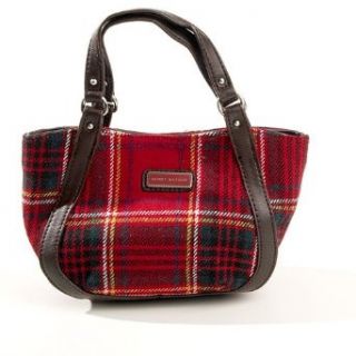 Tommy Hilfiger Red Wool Plaid Tote / Purse Clothing