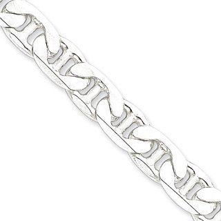 Sterling Silver 24in 9.50mm Anchor Necklace Chain. Metal Wt  84.08g Jewelry