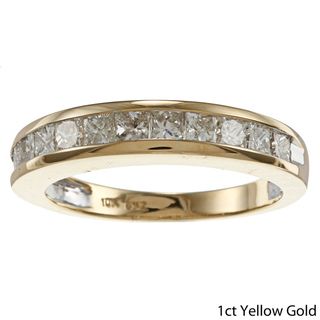 10k Gold 1ct, 1/4ct, or 1/6ct TDW Channel set Princess Diamond Band (H I, I2 I3) Women's Wedding Bands