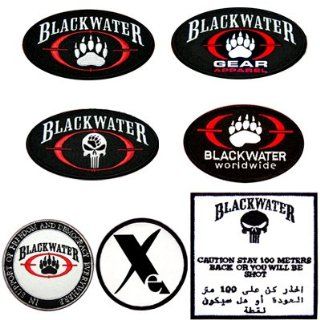 7 Lot Blackwater Security Army Combat Mercs Iraq Cap Shirt Paintball X TREME Guns Iron Patch