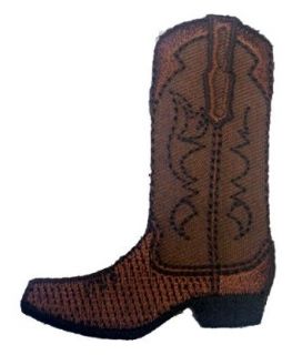 2.5" Brown Cowboy Boots Logo Iron on Patch Clothing