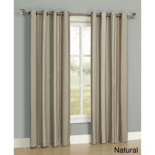 'Charisma' Neutral Stripe Grommet Curtain Panel Pair Curtains