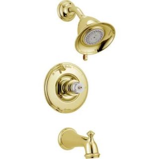Delta Victorian 1 Handle 3 Spray Tub and Shower Faucet Trim Kit Only in Polished Brass (Valve and Handles Not Included) T14455 PBLHP