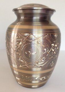 PLATINUM AND GOLD ENGRAVED FUNERAL CREMATION URN, PET OR HUMAN URNS  Outdoor Urns  Patio, Lawn & Garden