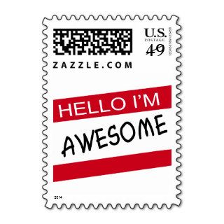 Hello Im Awesome Postage Stamps