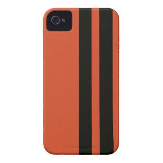 Orange and Black Striped Racing Car Stripes Case Mate iPhone 4 Case