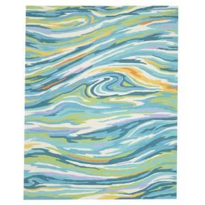 Loloi Rugs Olivia Life Style Collection Teal Multi 7 ft. 6 in. x 9 ft. 6 in. Area Rug OLVAHOL04TEML7696