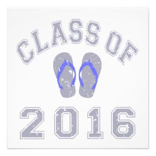 Class Of 2016 Flip Flop   Grey/Blue 2 Custom Invitations