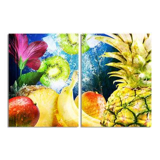 Alexis Bueno 'Tropical Fruit' Canvas Wall Art 2 piece Set Ready2hangart Canvas