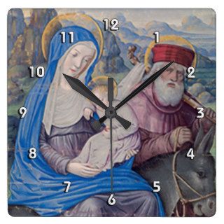 Flight Into Egypt, Jesus Mary & Joseph Renaissance Clocks