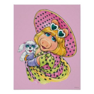 Miss Piggy Holding Puppy Posters