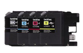 Genuine Brother LC101 (LC 101) Color (Bk/C/M/Y) Ink Cartridge 4 Pack (Includes 1 each LC101BK, LC101C, LC101M, LC101Y) for Brother MFCJ470DW MFCJ475DW MFCJ650DW MFCJ870DW MFCJ875DW Electronics