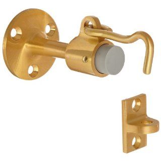 Rockwood 476.10 Bronze Door Stop with Keeper, #12 x 1 1/4" FH WS Fastener with Plastic Anchor, 2 1/4" Base Diameter x 3 3/4" Height, Satin Clear Coated Finish
