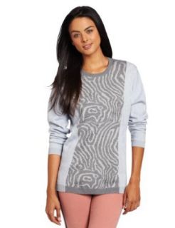 Cynthia Rowley Women's Pieced Woodgrain Sweater, Bleached Woodgrain, Large