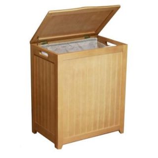 Oceanstar Rectangular Wood Laundry Hamper with Interior Bag RHP0109N