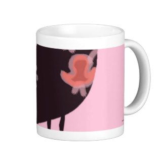 "Brown Bird on Pink Background Poster Print" Coffee Mugs
