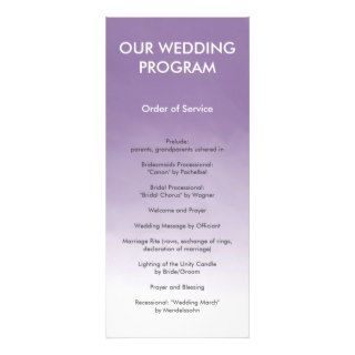 Purple Ombre Wedding Program Rack Card Template