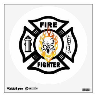 Firefighter Flaming Skull Wall Graphic