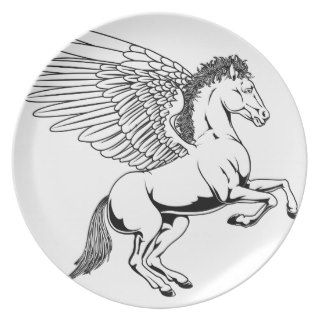 Pegasus illustration party plates
