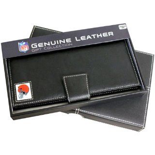 Cleveland Browns Leather Checkbook Holder  Sports Fan Wallets  Sports & Outdoors