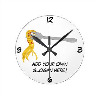 Customize this Spaghetti Pasta graphic Round Clock
