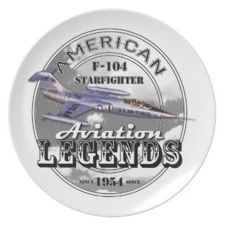 F 104 Starfighter Jet Aircraft Dinner Plates