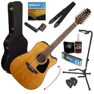 Takamine GD30CE 12 12 String A/E Guitar BUNDLE w/ Case, Tuner, Strap & Stand Musical Instruments