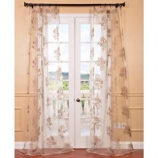 Francesca Taupe Patterned Sheer Curtain Panel EFF Sheer Curtains