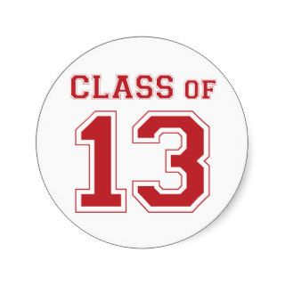 Class of 2013   Red Round Sticker