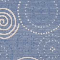 Poolside Blue/ Natural Indoor Outdoor Rug (6'7 Square) Safavieh Round/Oval/Square