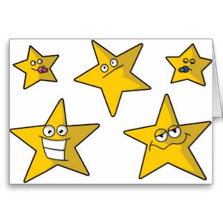 Five funny Stars Greeting Card