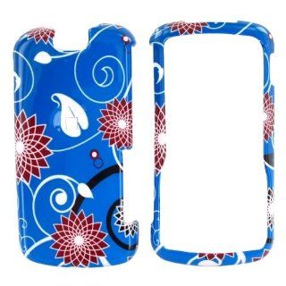 Motorola Clutch I465 Plastic Case   Floral On Blue Cell Phones & Accessories