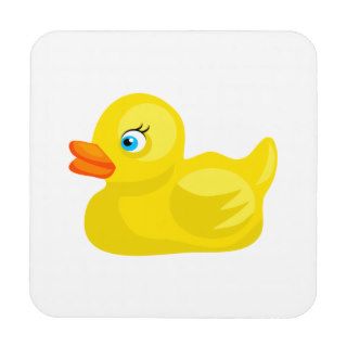Yellow Rubber Duck Beverage Coasters