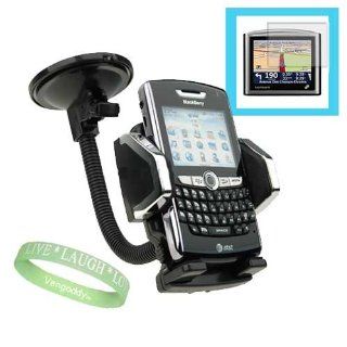 Car Windshield Cradle Suction Cup Mount / Holder for Garmin Nuvi 265 265W 275T 465 465T GPS plus GPS 4.3 Universal Screen Protector and Live*Laugh*Love Wristband GPS & Navigation