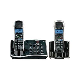 GE Dect 6.0 Digital Dual Keypad 2 Handset Black Cordless Phone with Goog 411 and Digital Answering System (28851FE2)  Cordless Telephones  Electronics