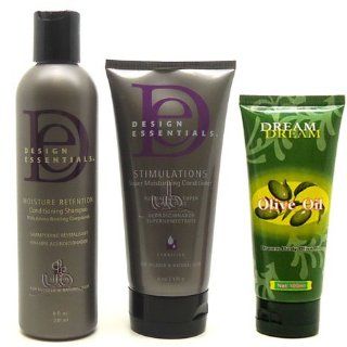 Design Essentials Moisture Shampoo 8oz + Stimulations Conditioner 6oz + Dream Body Olive Oil Lotion 100ml SET  Shampoo And Conditioner Sets  Beauty