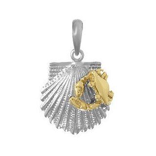 925 Sterling Silver Nautical Necklace Charm Pendant, Scallop Shell With 1 Million Charms Jewelry